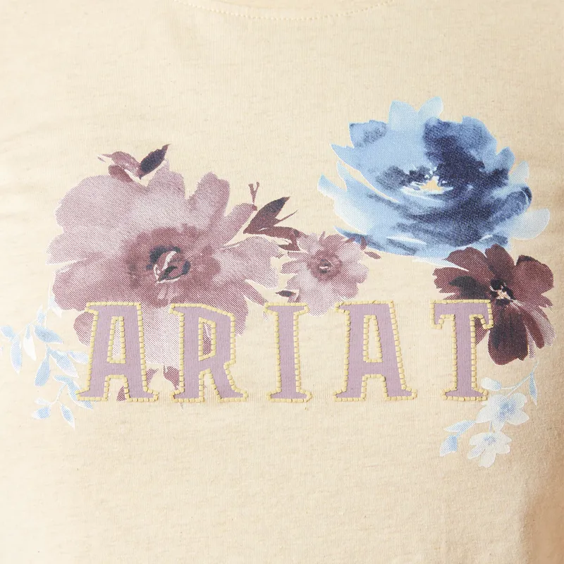 Ariat Women's Peonies Long Sleeve T-Shirt - Oatmeal Heather-4
